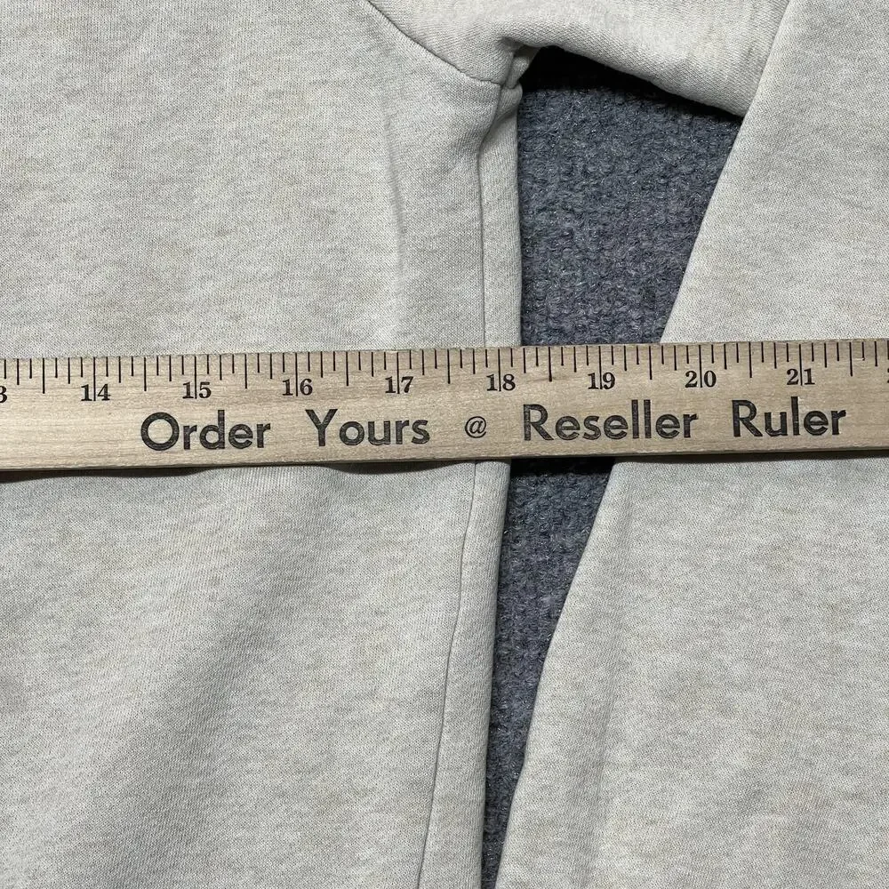 Nike Hoodie Kids XS Beige Fleece Pullover Kangaroo Pocket Swoosh Logo Sweatshirt
